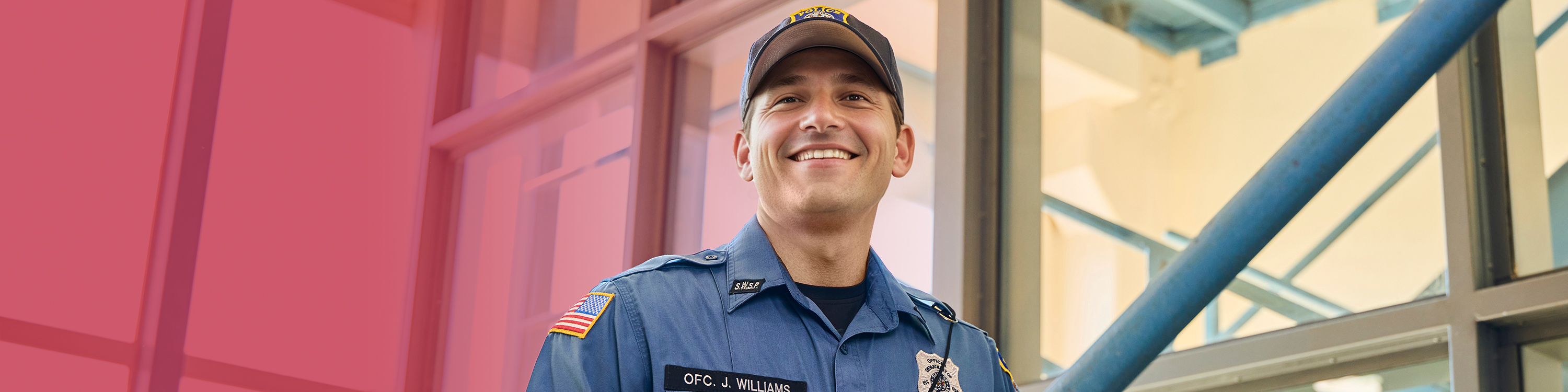 Close up of two  correction officers